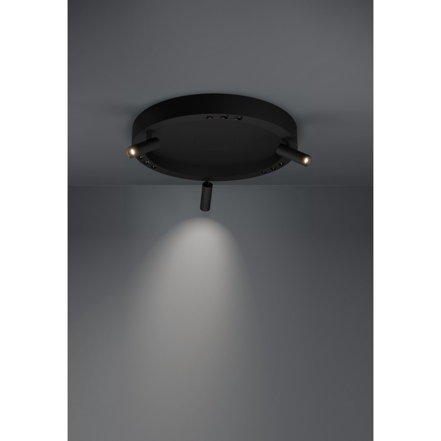 Eglo - Светодиодный потолочный светильник с регулированием яркости 3xLED/8W/230V + 3xLED/8,5W 3000K черная + дистанционное управление