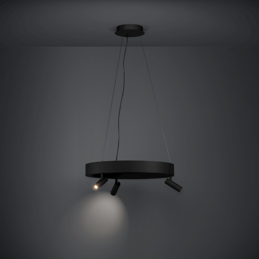 Eglo - Светодиодная подвесная люстра с регулированием яркости 3xLED/8W/230V + 3xLED/8,5W 3000K черная + дистанционное управление