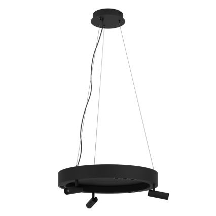 Eglo - Світлодіодна підвісна люстра з регулюванням яскравості 3xLED/8W/230V + 3xLED/8,5W 3000K чорний + пульт дистанційного керування