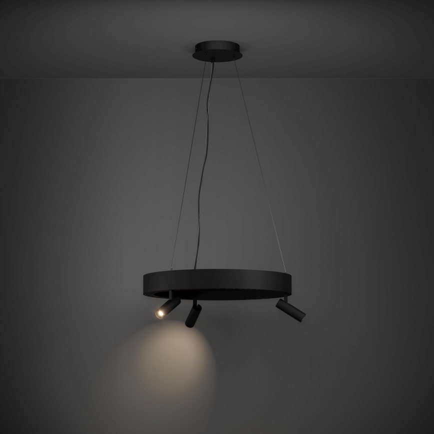 Eglo - Світлодіодна підвісна люстра з регулюванням яскравості 3xLED/8W/230V + 3xLED/8,5W 3000K чорний + пульт дистанційного керування