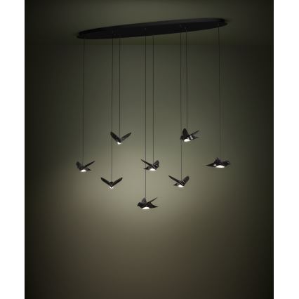 Eglo - Светодиодная подвесная люстра с регулированием яркости 8xLED/4,2W/230V 3000K черный