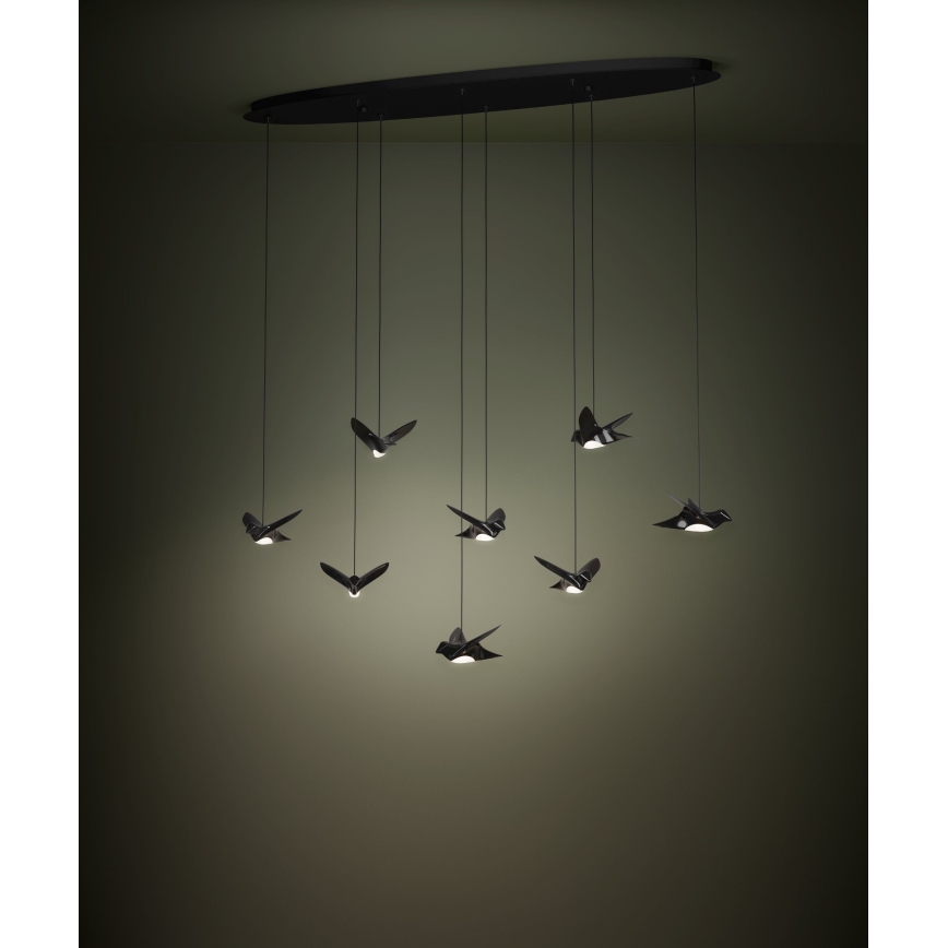 Eglo - Светодиодная подвесная люстра с регулированием яркости 8xLED/4,2W/230V 3000K черный