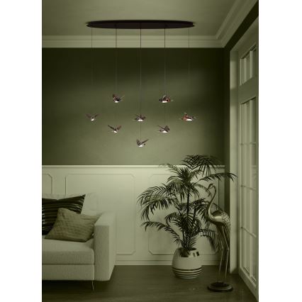 Eglo - Светодиодная подвесная люстра с регулированием яркости 8xLED/4,2W/230V 3000K черный