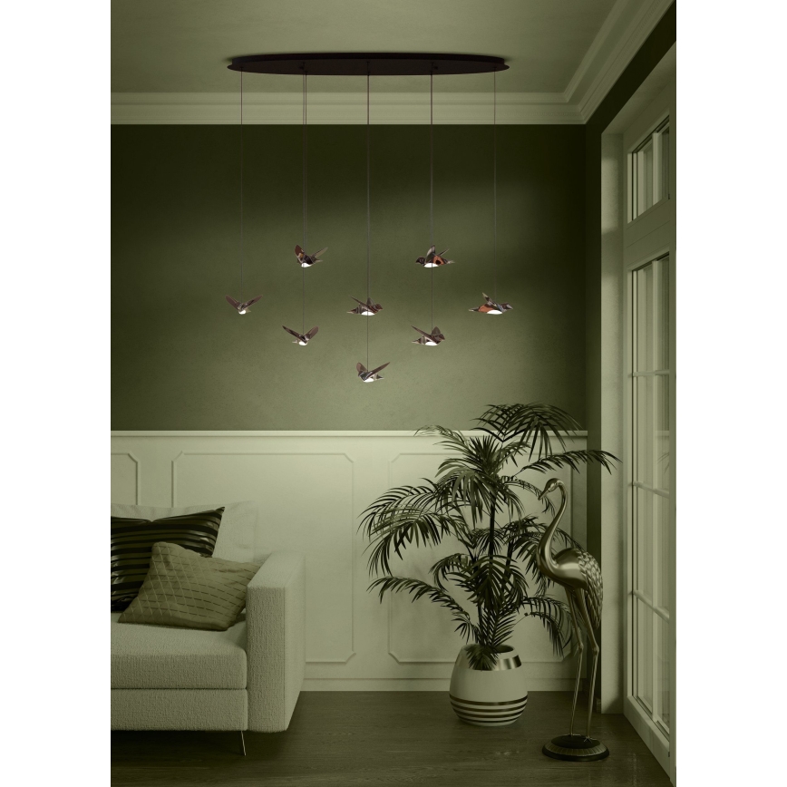 Eglo - Светодиодная подвесная люстра с регулированием яркости 8xLED/4,2W/230V 3000K черный