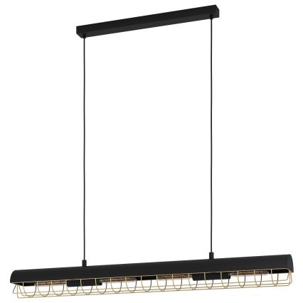 Eglo - Подвесная люстра 4xE27/40W/230V черный/золотистый