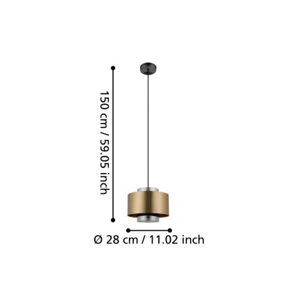 Eglo - Подвесная люстра 1xE27/40W/230V золотистый