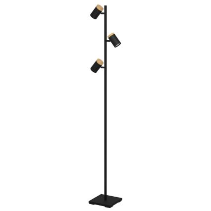 Eglo - Светодиодный торшер 3xGU10/4,5W/230V 3000K черный/коричневый