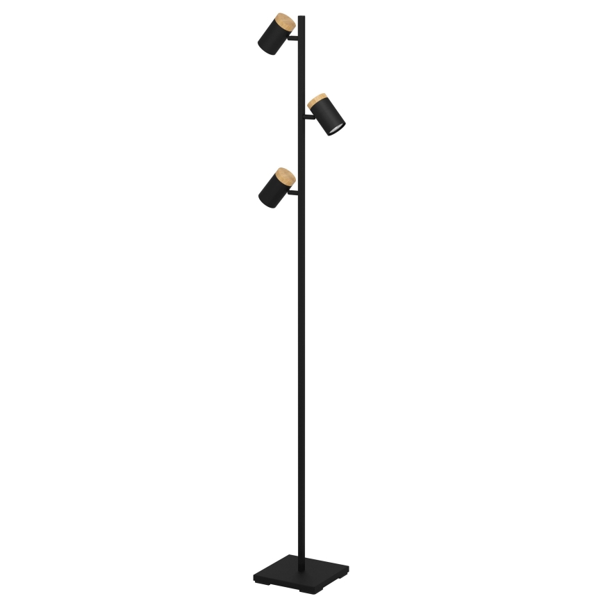 Eglo - Светодиодный торшер 3xGU10/4,5W/230V 3000K черный/коричневый