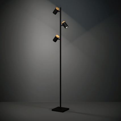 Eglo - Светодиодный торшер 3xGU10/4,5W/230V 3000K черный/коричневый