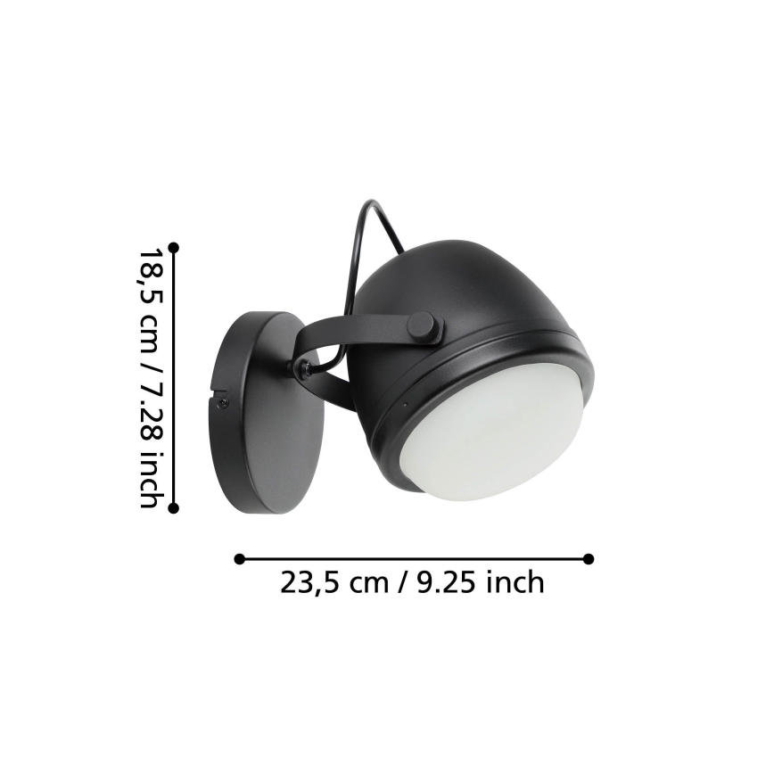 Eglo - Настенный светильник 1xE27/28W/230V черный