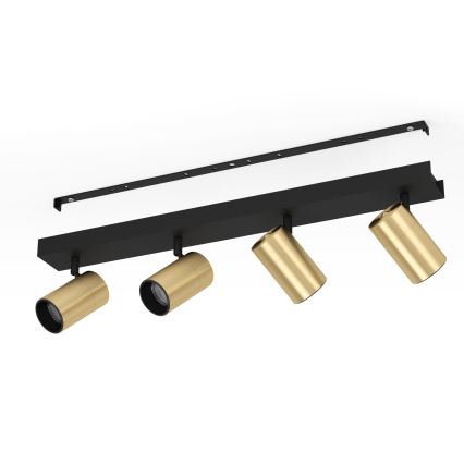 Eglo - Светодиодный точечный светильник 4xGU10/4,5W/230V 3000K черный/золотистый