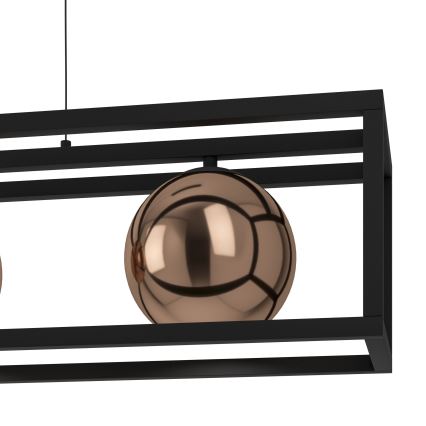 Eglo - Подвесная люстра 3xE27/40W/230V медный/черный