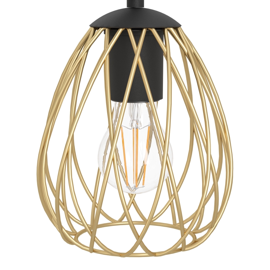 Eglo - Підвісна люстра 6xE27/40W/230V чорний/золотий