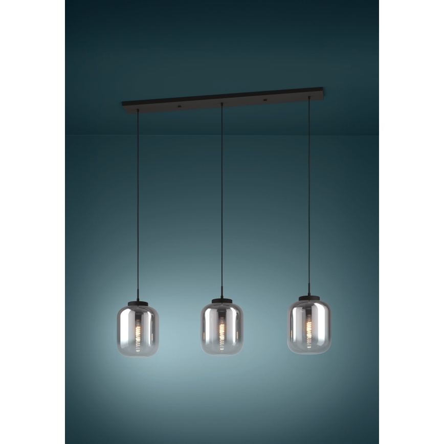 Eglo - Підвісна люстра 3xE27/40W/230V димчастий