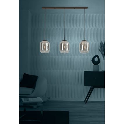 Eglo - Подвесная люстра 3xE27/40W/230V дымчатый