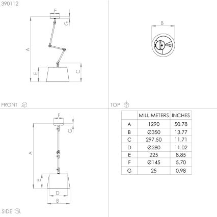 Eglo - Люстра на штанзі 1xE27/40W/230V чорний