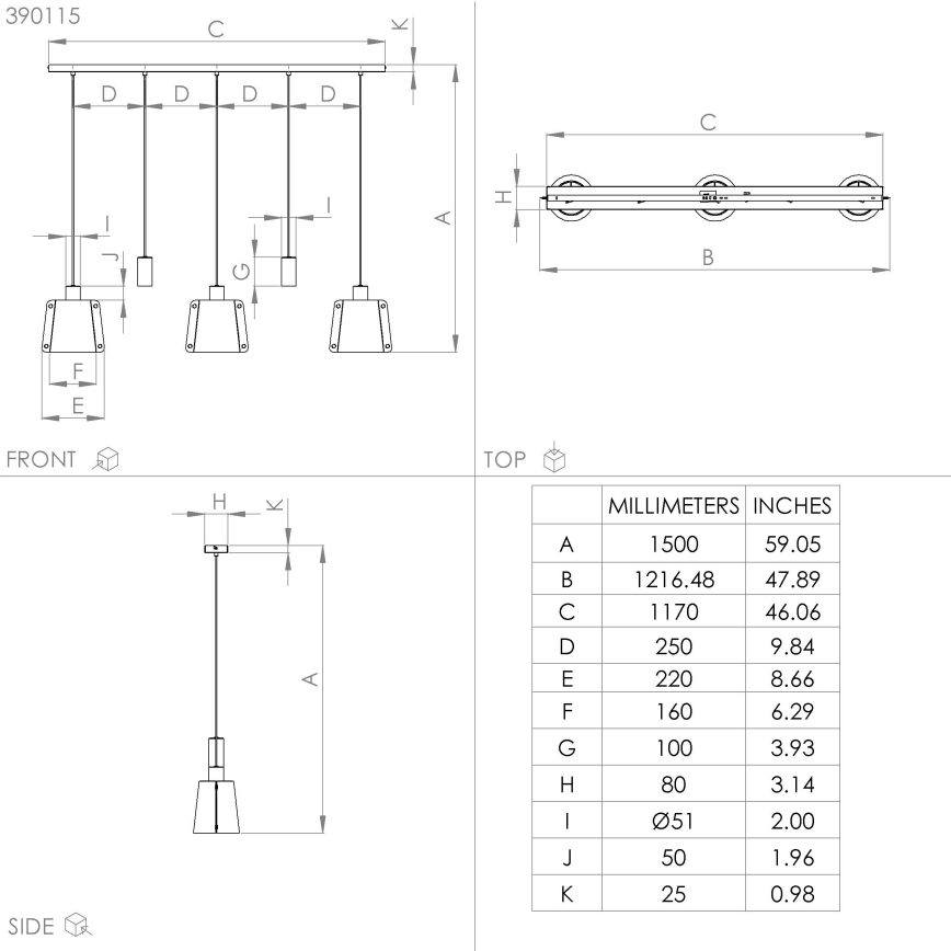 Eglo - Подвесная люстра 5xE27/40W/230V черный/золотистый