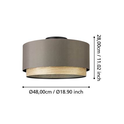 Eglo - Потолочный светильник 1xE27/40W/230V коричневый