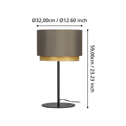 Eglo - Настольная лампа 1xE27/40W/230V коричневый