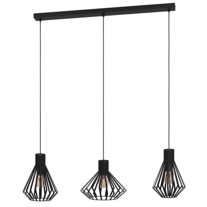 Eglo - Подвесная люстра 3xE27/40W/230V черный