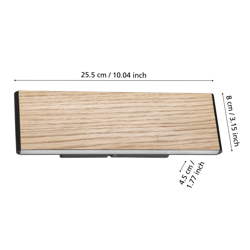 Eglo - Світлодіодний настінний світильник 2xLED/4,2W/230V 3000K дуб