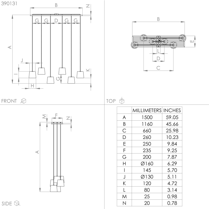 Eglo - Подвесная люстра 6xE27/40W/230V черный/коричневый
