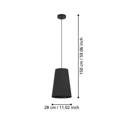 Eglo - Подвесная люстра 1xE27/40W/230V черный