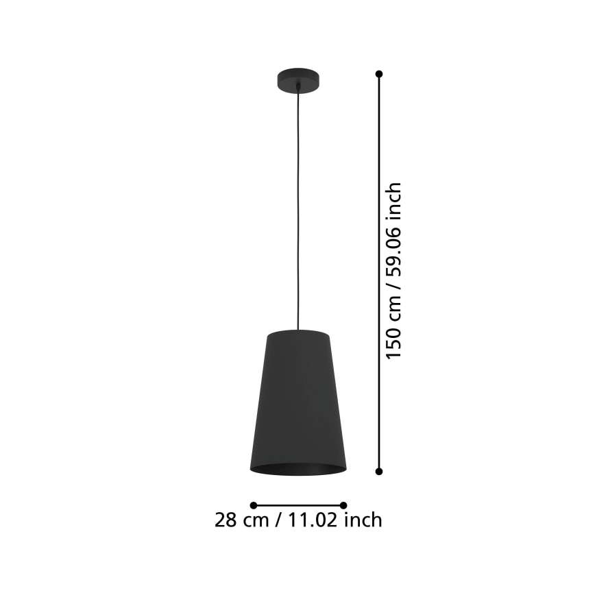 Eglo - Подвесная люстра 1xE27/40W/230V черный