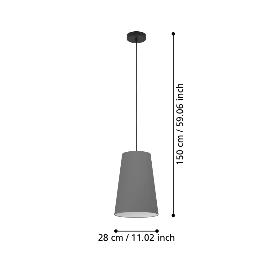 Eglo - Подвесная люстра 1xE27/40W/230V серый
