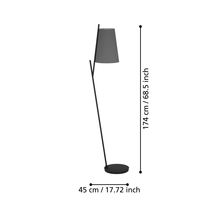 Eglo - Торшер 1xE27/40W/230V серый