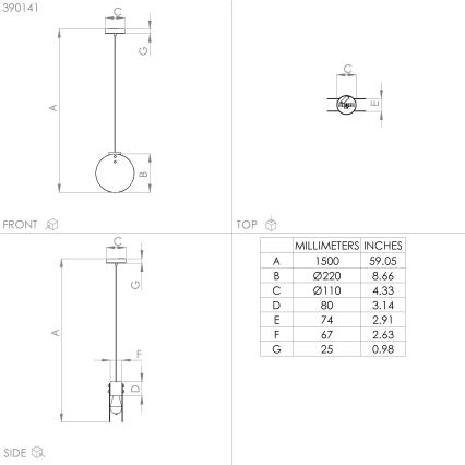 Eglo - Подвесная люстра 1xE27/40W/230V дымчатый