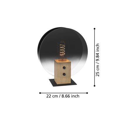 Eglo - Підвісна люстра 1xE27/40W/230V димчастий