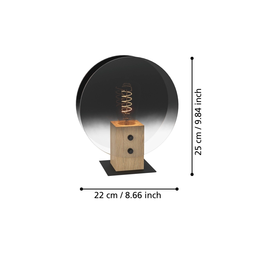 Eglo - Підвісна люстра 1xE27/40W/230V димчастий