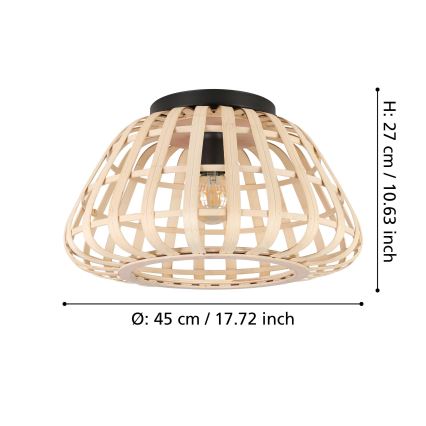 Eglo - Потолочный светильник 1xE27/40W/230V бамбук