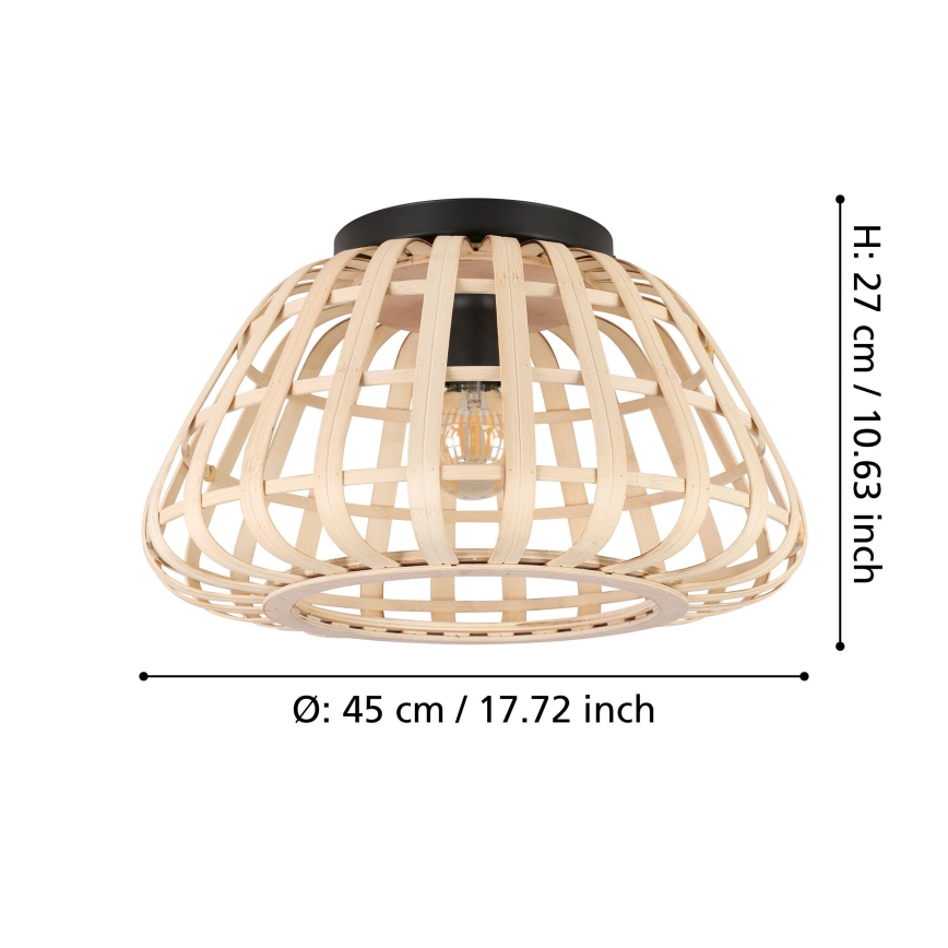 Eglo - Потолочный светильник 1xE27/40W/230V бамбук
