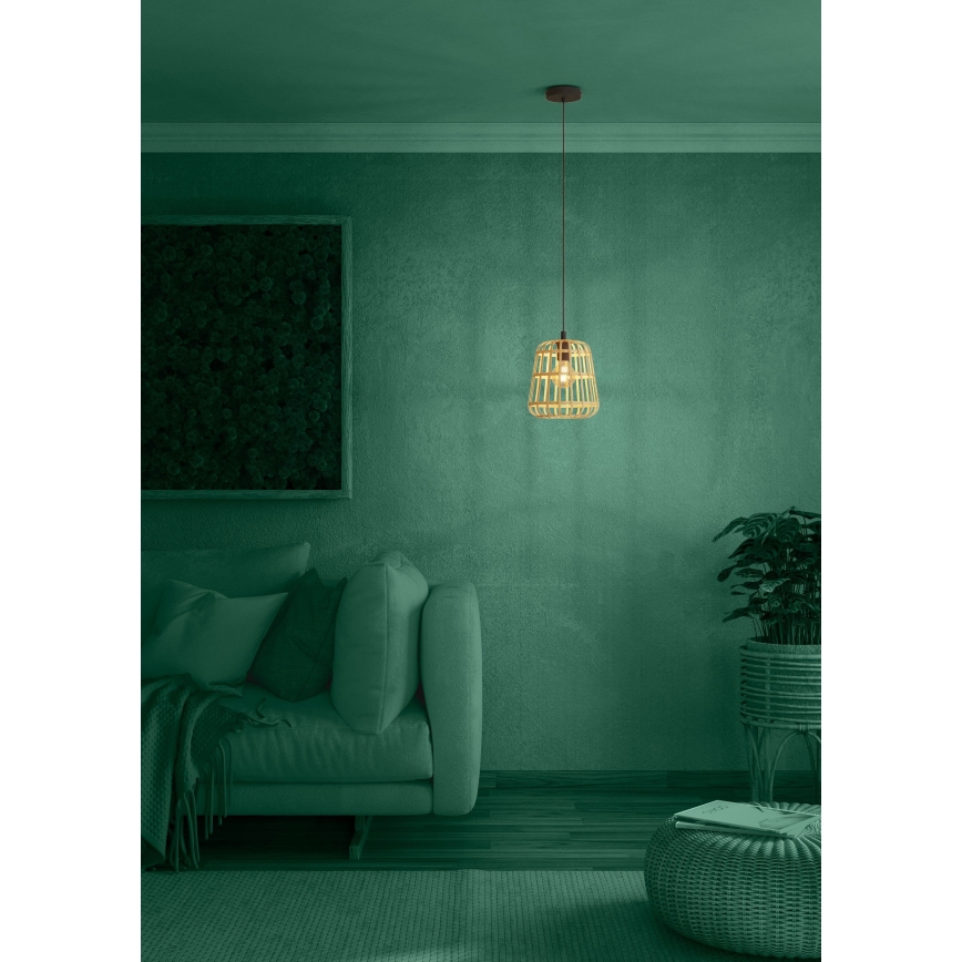 Eglo - Подвесная люстра 1xE27/40W/230V диаметр 24 см бамбук