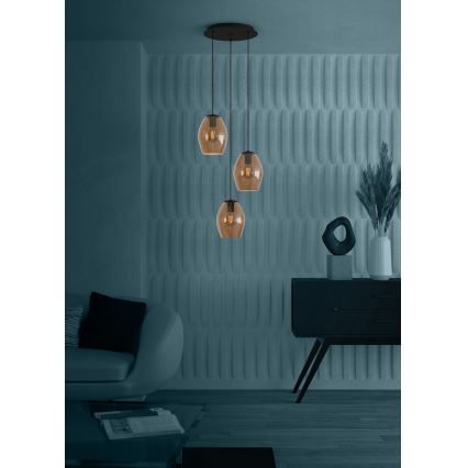 Eglo - Подвесная люстра 3xE27/40W/230V коричневый