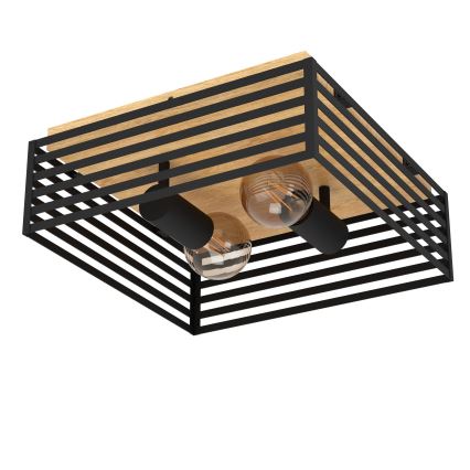 Eglo - Стельовий світильник 2xE27/40W/230V чорний/коричневий