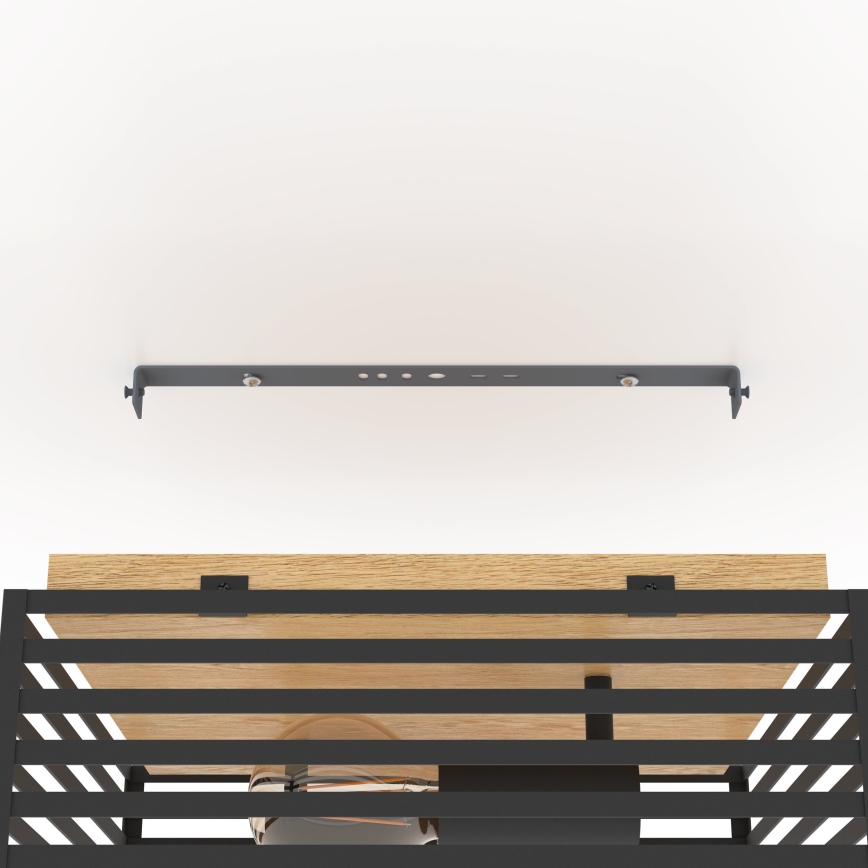 Eglo - Стельовий світильник 2xE27/40W/230V чорний/коричневий