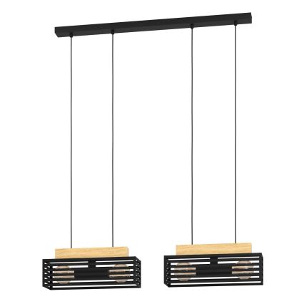 Eglo - Подвесная люстра 4xE27/40W/230V черный/коричневый
