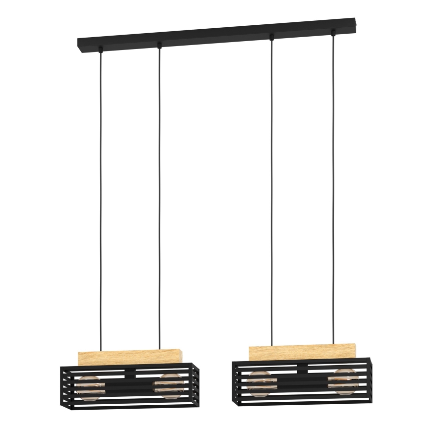 Eglo - Подвесная люстра 4xE27/40W/230V черный/коричневый