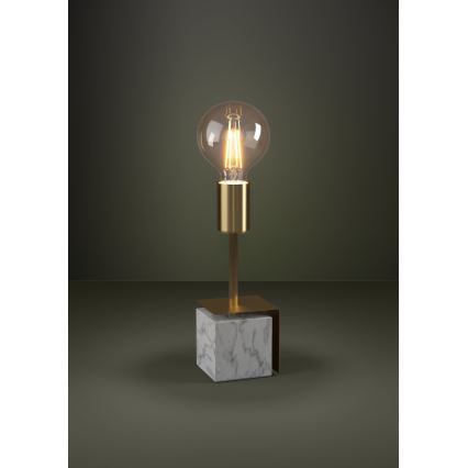 Eglo - Настольная лампа 1xE27/40W/230V золотистый/белый мраморный