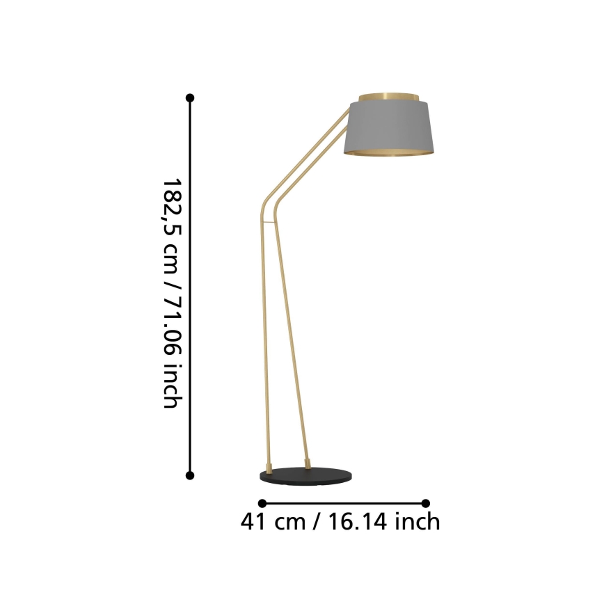 Eglo - Торшер 1xE27/40W/230V серый/золотистый