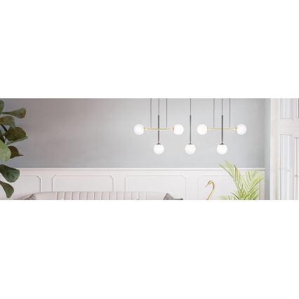 Eglo - Підвісна люстра 7xE14/40W/230V золотий/чорний