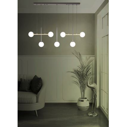 Eglo - Підвісна люстра 7xE14/40W/230V золотий/чорний