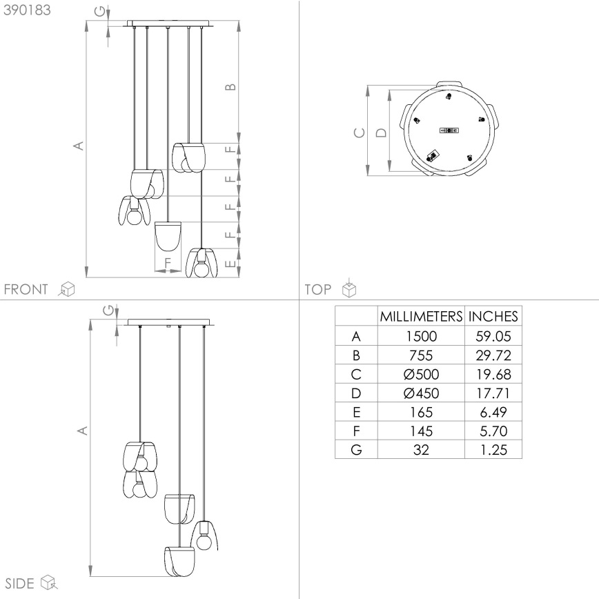 Eglo - Подвесная люстра 5xE27/40W/230V черный/золотистый