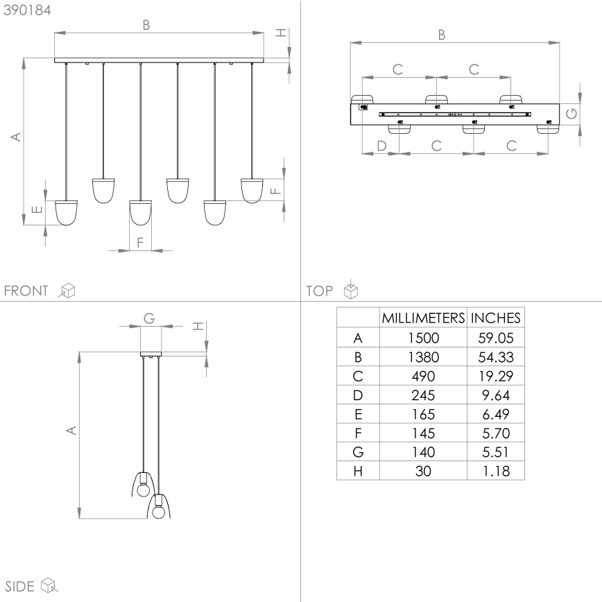 Eglo - Подвесная люстра 6xE27/40W/230V черный/золотистый