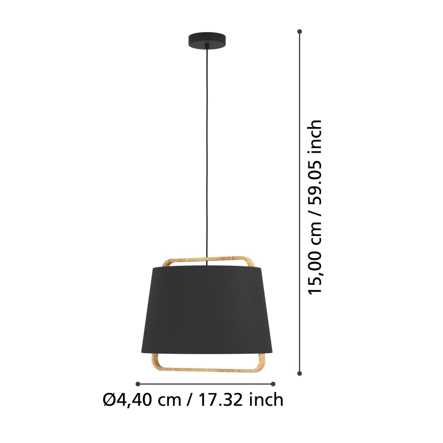 Eglo - Подвесная люстра 1xE27/40W/230V черный