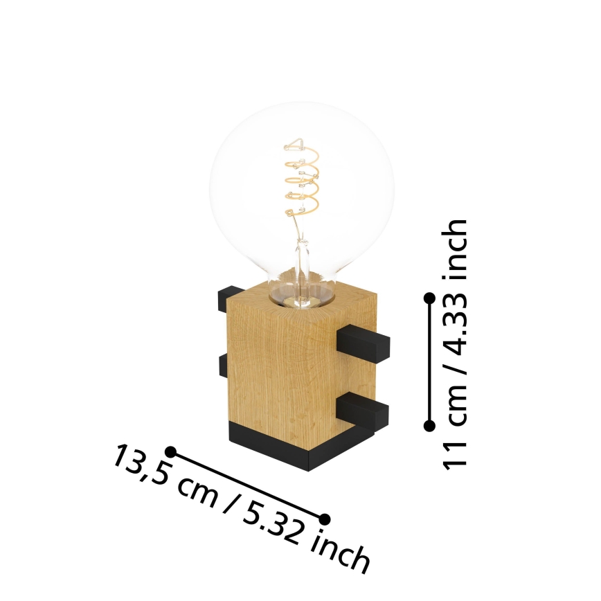 Eglo - Настольная лампа 1xE27/40W/230V черный/коричневый