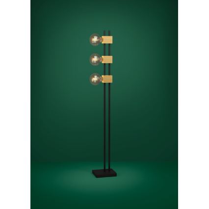 Eglo - Торшер 3xE27/40W/230V черный/коричневый